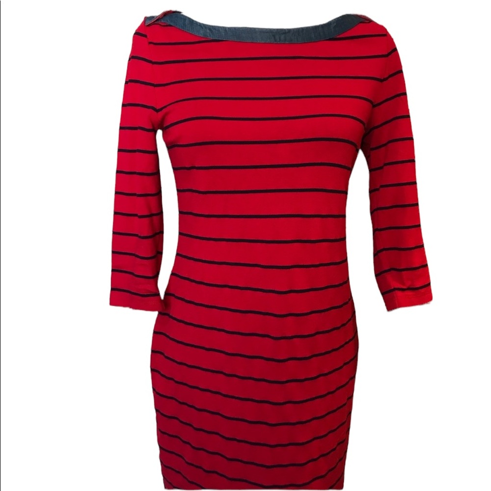 Tommy Hilfiger 3/4 sleeve striped dress. Size small